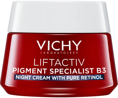Нічний антивіковий крем Vichy Liftactiv Pigment Specialist B3 з ретинолом для корекції пігментних плям на шкірі обличчя 50 мл (3337875873086)
