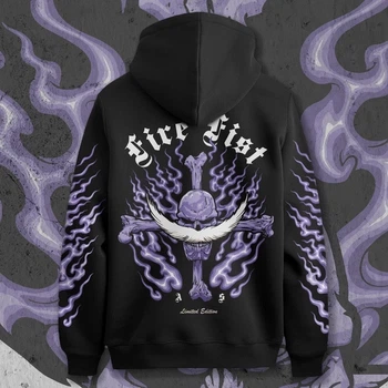 Худі чоловіче з принтом Ван Піс Fire Fist Purple Edition Розмір 52 Anime1247