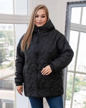 Демисезонная женская куртка большого размера UF-Fashion МТ-00129 54 черный