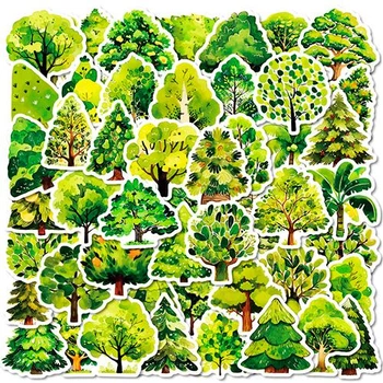 Набор наклеек Деревья Trees 50 шт