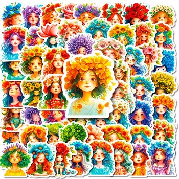 Набір наліпок Дівчата з квітами Flower Girls 50 шт