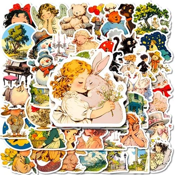 Набор наклеек Винтажные иллюстрации Vintage Illustrations 50 шт