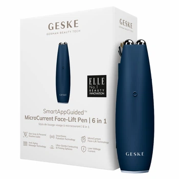 Микротоковая ручка для подтяжки лица GESKE MicroCurrent Face-Lift Pen 6в1 синяя