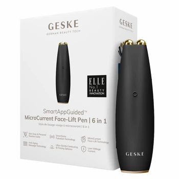 Микротоковая ручка для подтяжки лица GESKE MicroCurrent Face-Lift Pen 6в1 серая
