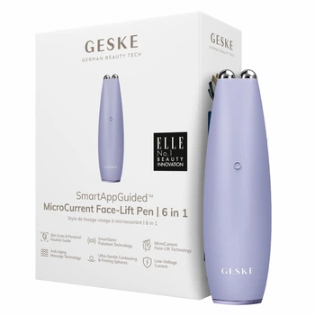 Мікрострумова ручка для підтяжки обличчя GESKE MicroCurrent Face-Lift Pen 6в1 пурпурна