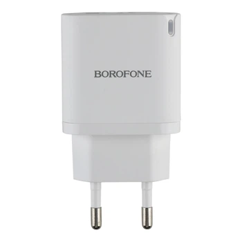 Мережевий Зарядний Пристрій Borofone BA83A 1USB-C/1USB PD/QC 20W Бiлий