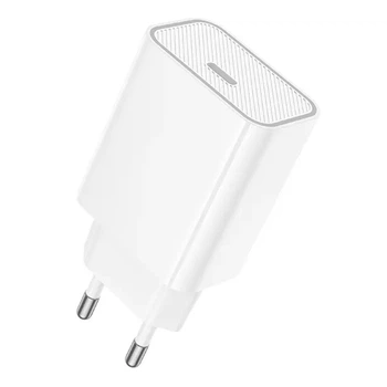 Сітковий зарядний пристрій Hoco C143A 1USB-C PD/QC 20W Колір Білий