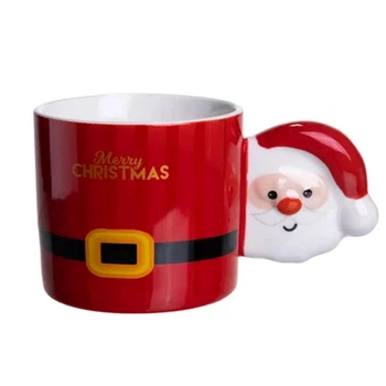 Чашка фарфоровая Merry Christmas червона 400 мл
