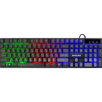 Проводная игровая клавиатура Defender Spark GK-300L, мембранный тип, LED подсветка, USB, влагостойкая, черная (LKMTR_809239)