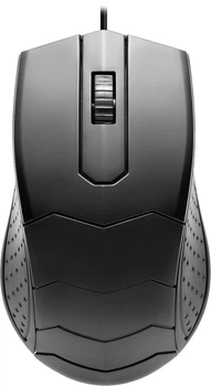 Проводная большая мышь Defender HIT MB-530, USB, 3 кнопки, 1000 dpi, эргономичная, черная (LKMTR_801346)