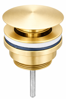 Донный клапан для раковины VBI BRUSHED GOLD click-clack универсальный