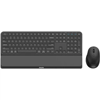 Комплект безпроводової клавіатури та миші Philips 6000 Slim, Bluetooth, 2.4 ГГц, мембранні клавіші, Чорний (LKMTR_853657)