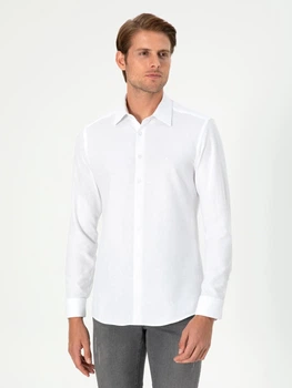 Рубашка хлопковая мужская Pierre Cardin G021SZ004-000-2018575(Beyaz) XL Белая (8683857877319)