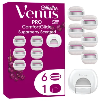 Сменные картриджи для бритья (лезвия) женские Venus Pro ComfortGlide Sugarberry 6 шт + чехол для лезвий (8700216969253)
