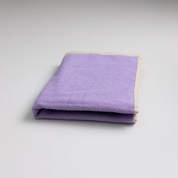 Махровое полотенце двустороннее Лаванда GM Textile 50х90см 400г/м2 (Лавандовый Бежевый)