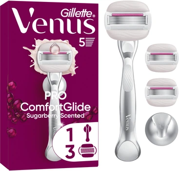 Станок для бритья женский (бритва) Venus Pro ComfortGlide Sugarberry с 3 сменными картриджами (8700216970020)