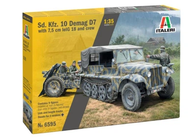 Збірна модель 1:35 напівгусеничний тягач Sd. Kfz. 10 Demag D7 with 7,5 cm leIG 18 з екіпажем Italeri 6595