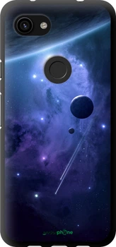 Чехол на Google Pixel 3a Планеты в синем космосе "171b-1700-70447"