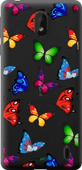Чехол на Nokia 1 Plus Красочные мотыльки "4761u-1677-70447"