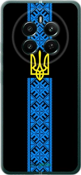 Чехол на Realme 12+ Тризуб в вышиванке "1158u-3650-70447"