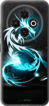 Чехол на Tecno Spark 30C Бело-голубой огненный дракон "113u-3821-70447"