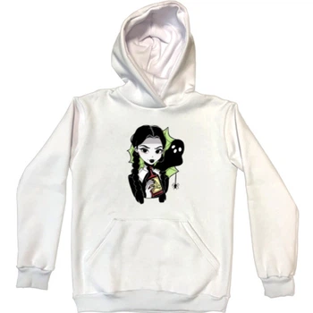 Худі Преміум Унісекс Wednesday addams 6 S Білий Без утеплювача
