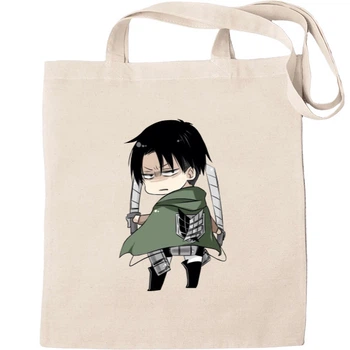 Еко-Сумка для шопінгу Attack on titans chibi Бежевий