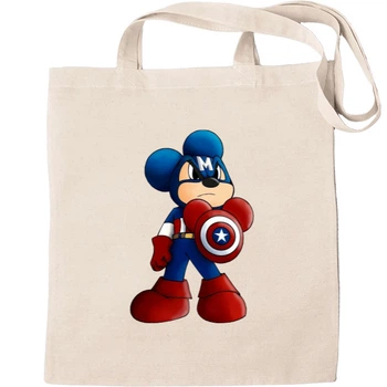 Еко-Сумка для шопінгу Captain america mickey mouse Бежевий