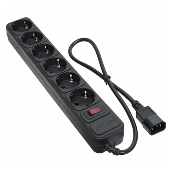 Мережевий фільтр живлення Patron 0.5 m3*1mm2 (SP-1062U) 6 розеток BLACK (EXT-PN-SP-1062U)