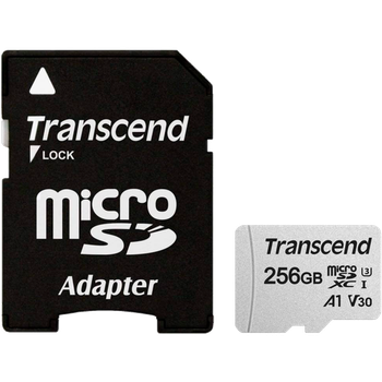 Карта памяти Transcend microSDXC 300S 256GB UHS-I (U3) + adapter SD (TS256GUSD300S-A) [71414]