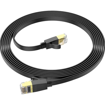 Патч-корд Hoco US07 General Cat 6 U/UTP Pure Copper Flat Network Cable 3m Black (780690) [149273]