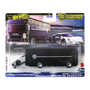 Машинка Premium 2шт Hot Wheels Lykan Hypersport Lykan HyperSport та Euro Hauler Team Transport 1:64 JBM39 Grey