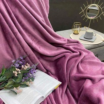Плед покрывало микрофибра полуторный 150*200 см флис ТМ Colorful Home однотонный сиреневый