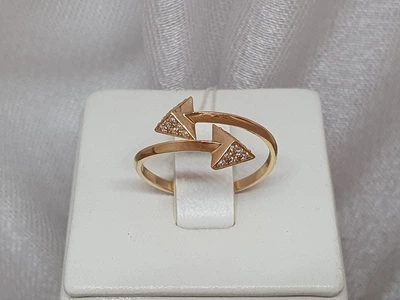 Золотое кольцо с фианитами. КВ1139И 17