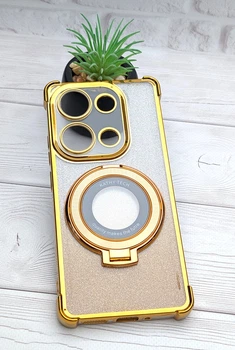 Чохол Luxury Case для Xiaomi Redmi Note 13 Pro 4G бампер силіконовий блискучий з кільцем підставкою золотий
