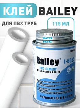 Клей для ПВХ труб Baileys L-6023 прозорий 118 мл