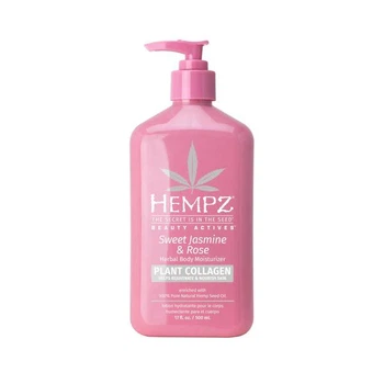 Зволожуюче молочко для тіла солодкий жасмін троянда з колагеном Sweet Jasmine Rose Herbal Body Moisturizer Hempz 500 мл