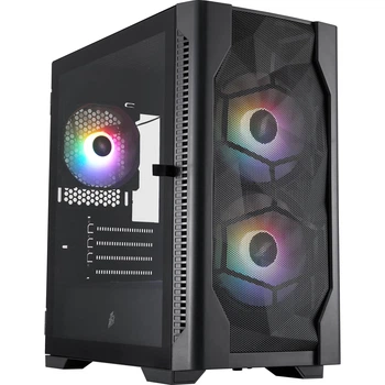 Корпус 1stPlayer D4-M-BK-2F1P-1F1 Black