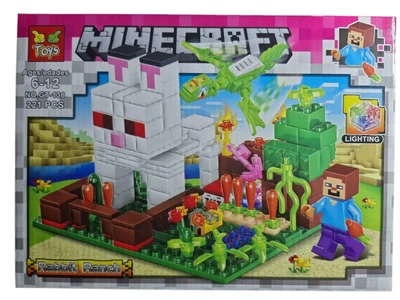 Конструктор Minecraft Rabbit Ranch Ранчо Зайчиків світні блоки 221 деталь