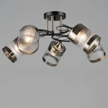 Люстра потолочная Light House SR-20389/5 BK+AB D580*H250 E27 черный + бронза
