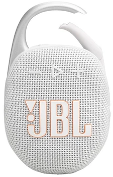 Портативна акустика JBL Clip 5 Білий 7 Вт Bluetooth 5.3 IP67 до 12 год роботи