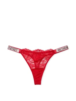 Трусики мереживні зі стразами Victoria’s Secret Червоний М