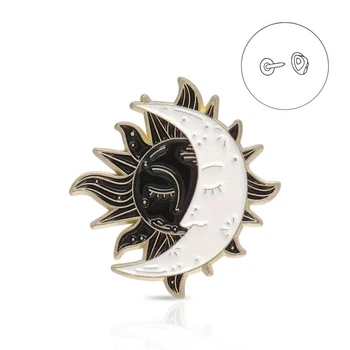 Значок (пин) BROCHE брошь бижутерия Космос Солнце и Луна разноцветный BRGV114851