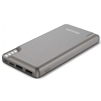 Зовнішній акумулятор Powerbank Philips 10000mAh 12W Gray (DLP2010NV/62)