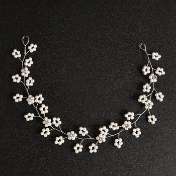 Обруч для волосся з перлами "Pearl Bride Wreath", прикраса на голову, срібло