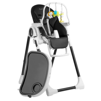 Стільчик для годування зі столиком Nukido Belo з дугою і іграшками чорний (5903890613549)