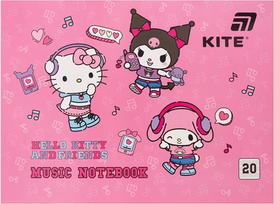 Набір зошитів для нот Kite Hello Kitty MIX А5 20 аркушів 10 шт (HK26-405)