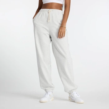 Женские серые спортивные брюки New Balance Athletics French Terry Jogger 40 (L) (WP41513AHH)