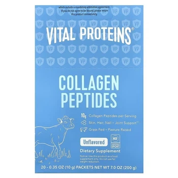 Коллаген Vital Proteins Пептиды коллагена без ароматизаторов 10 г в порции Collagen Peptides 20 пакетиков