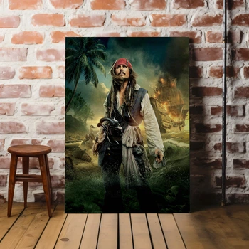 Интерьерная картина Капитан Джек Воробей, Джонни Депп, Jack Sparrow, Pirates of the Carribean, 42×30 см (id1305)